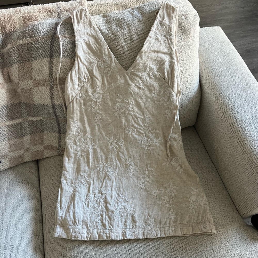 Abercrombie Embroidered Linen-Blend Mini Dress